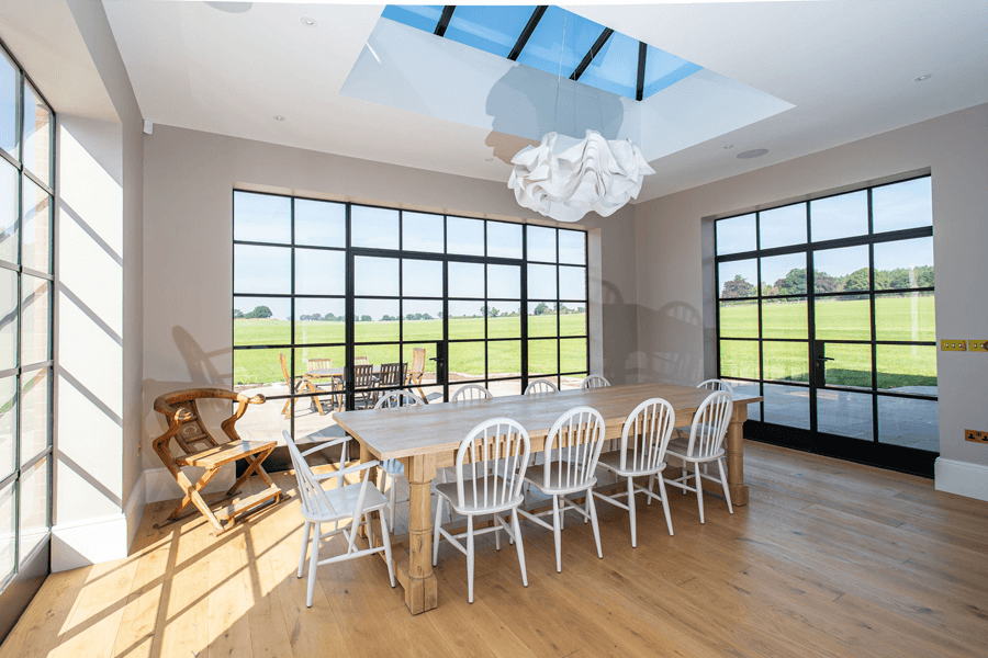 Orangery with external Crittall doors