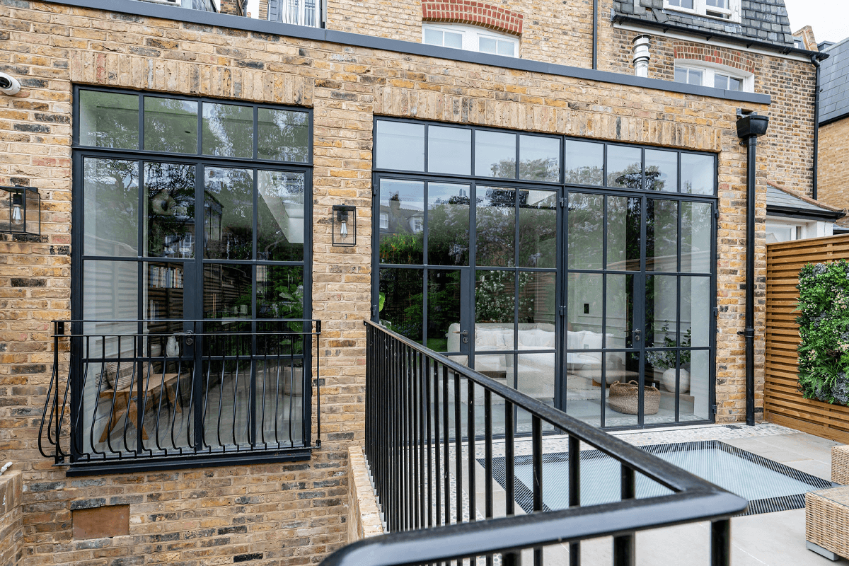 Trio of w20 doors at house rear