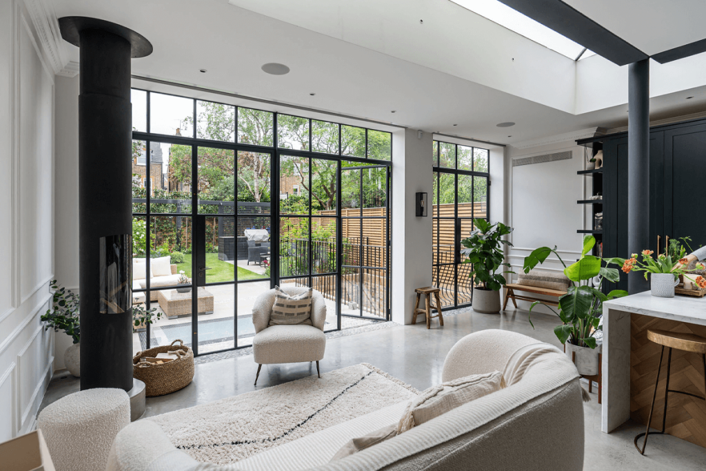 Trio of w20 french doors in a living space