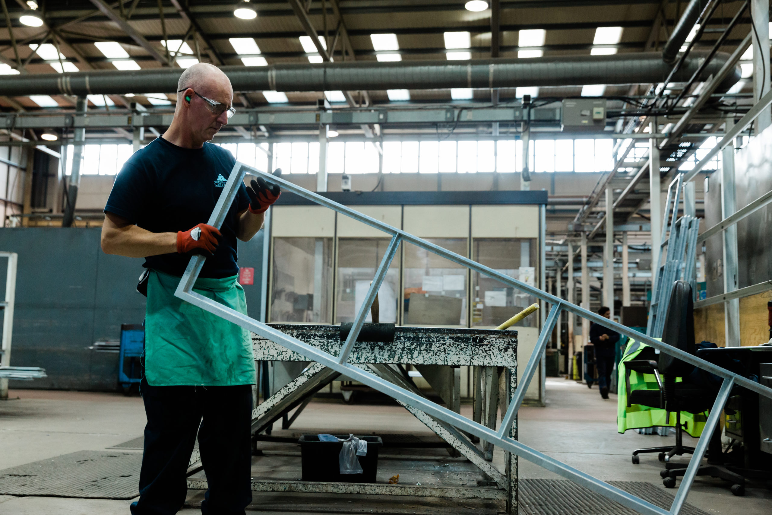 Crittall employee creating raw frame